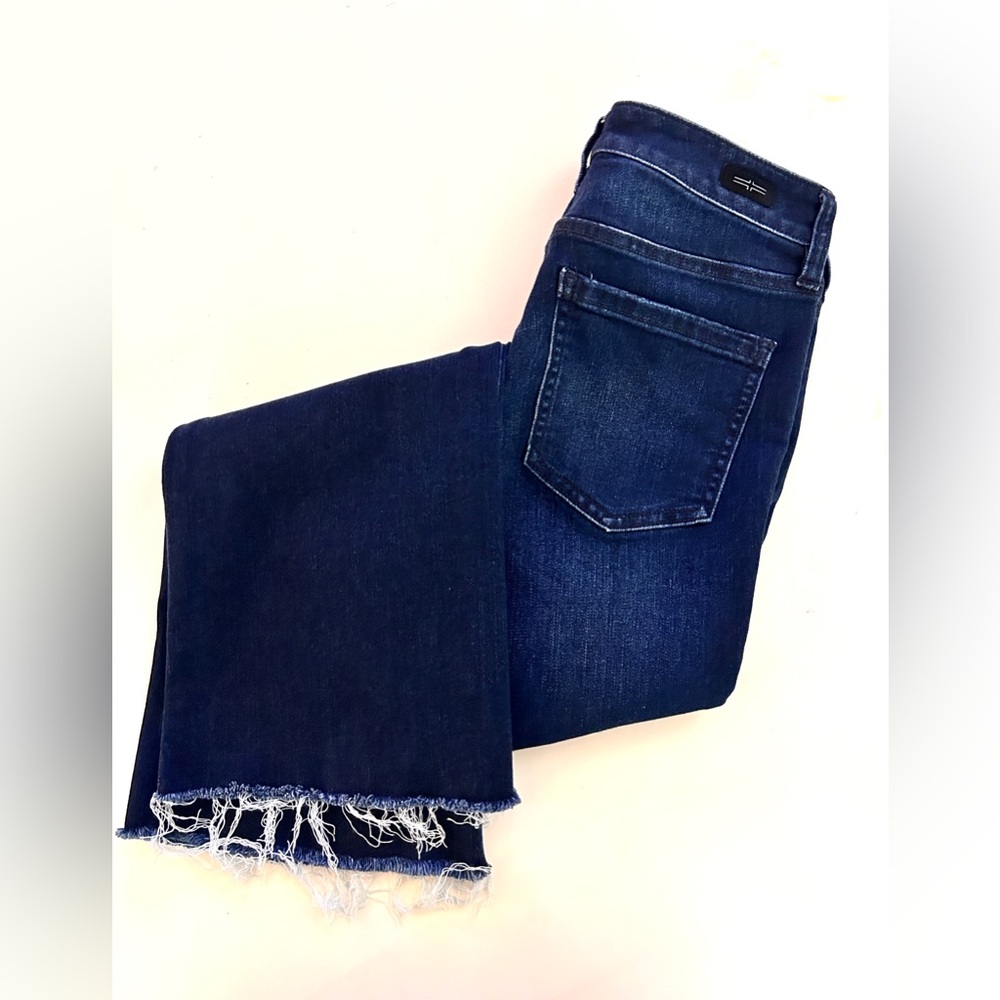Liverpool Los Angeles Dark Wash Frayed Hem Straight Jeans W28 - Picture 6 of 8